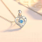 S925 Beating Heart-shaped Necklace Women Luxury Love Rhinestones Necklace Jewelry Gift For Valentine's Day